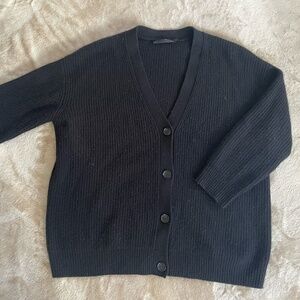 Jenni Kayne Cashmere Cocoon Cardigan, size is extra small, black